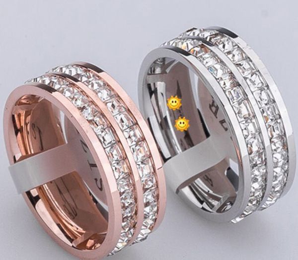 2020 fashion korean double row crystal diamond ring 18k rose gold couple ring men and women pair ring jewelry1, Silver
2020 fashion korean double row crystal diamond ring 18k rose gold couple ring men and women pair ring jewelry1, Silver