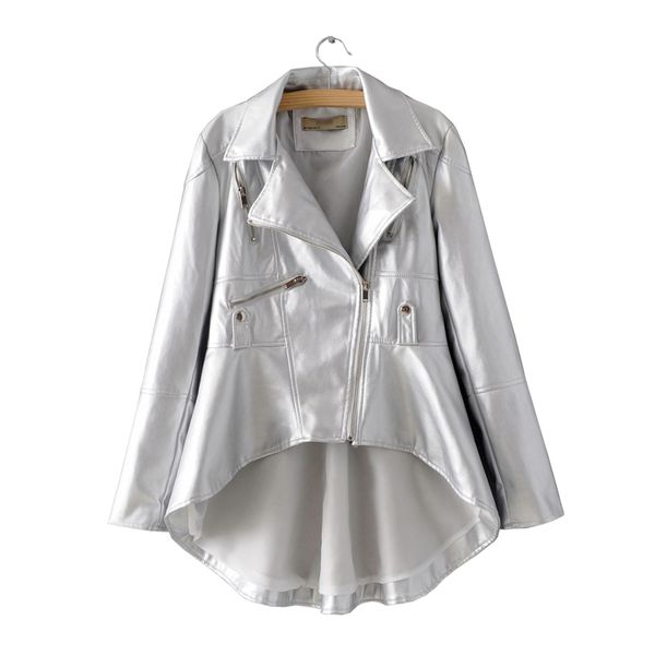 autumn female black pu faux leather jacket for women white asymmetrical blazer-collar fall khaki ladies silver high low coats
autumn female black pu faux leather jacket for women white asymmetrical blazer-collar fall khaki ladies silver high low coats