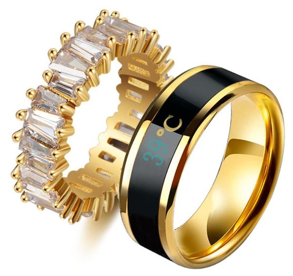 body temperature stainless steel cz party wedding rings for couple bridal ring woman men engagement ring, Slivery;golden
body temperature stainless steel cz party wedding rings for couple bridal ring woman men engagement ring, Slivery;golden