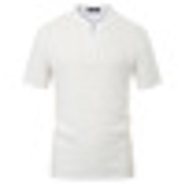 white/blue men's tshirt summer stylish casual solid color short sleeve stand collar button neck leisure t-shirt tee, White;black
white/blue men's tshirt summer stylish casual solid color short sleeve stand collar button neck leisure t-shirt tee, White;black