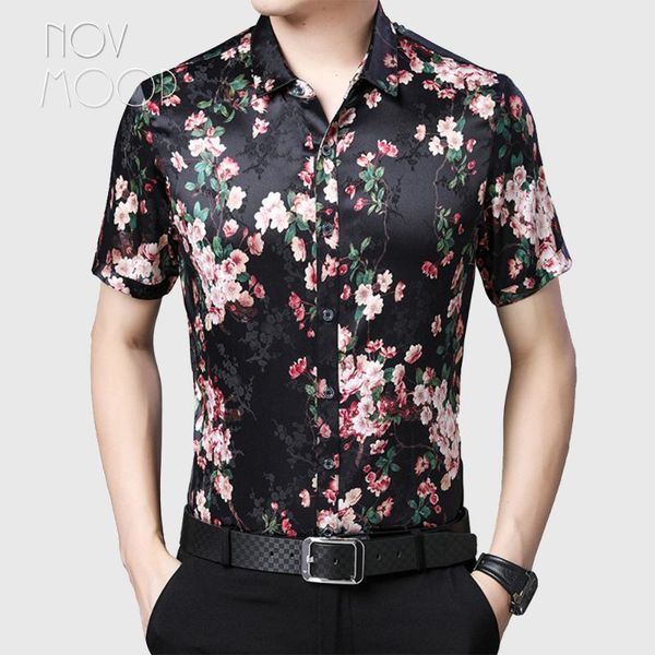 novmoop 2020 natural silk french style men's shirt with floral prints camisa de seda de los hombres lt3188, White;black
novmoop 2020 natural silk french style men's shirt with floral prints camisa de seda de los hombres lt3188, White;black