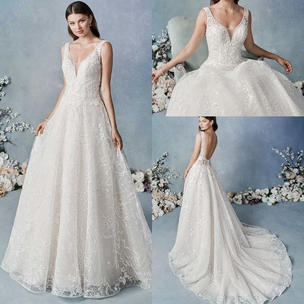 a line wedding dresses jewel neck sleeveless applique tulle lace ruched backless wedding gown sweep train robe de mariée, White
a line wedding dresses jewel neck sleeveless applique tulle lace ruched backless wedding gown sweep train robe de mariée, White