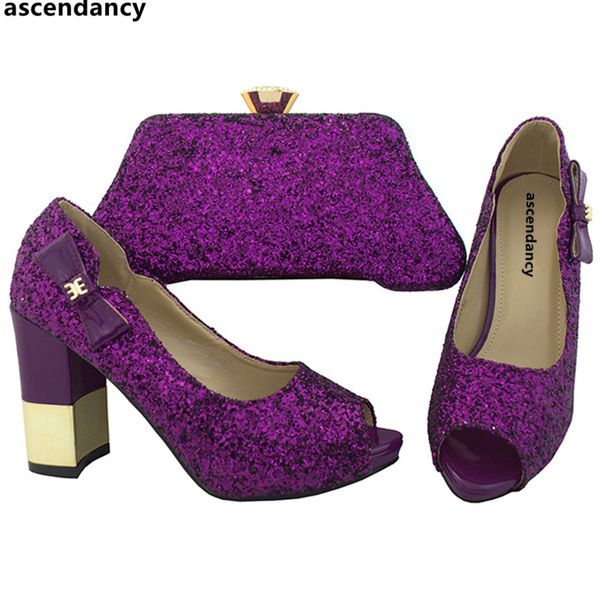 

purple color african matching shoes and bags italian in women nigerian wedding shoes and bag set women shoe bag set in italy, Black