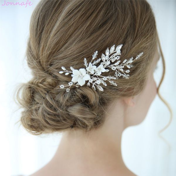 jonnafe charming white porcelain flower bridal hair pin clip beaded headpiece crystal wedding hair ornament jewelry, Golden;white
jonnafe charming white porcelain flower bridal hair pin clip beaded headpiece crystal wedding hair ornament jewelry, Golden;white