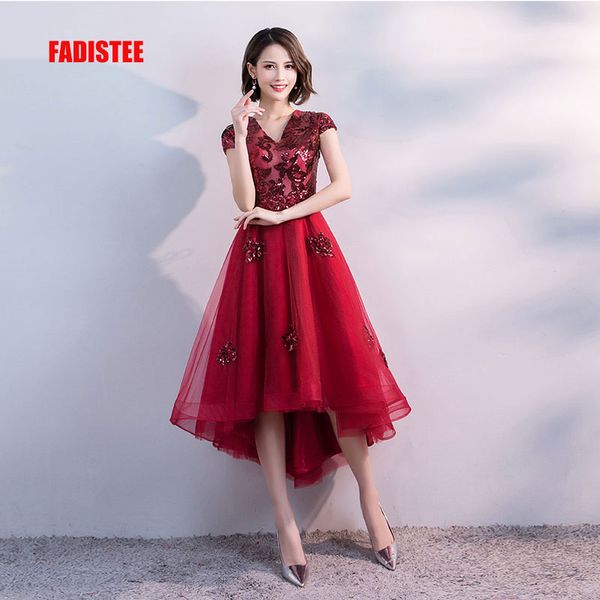 

fadistee short dresses high-low back cocktail party zipper simple style satin sequin burgundy prom dress style, White;black