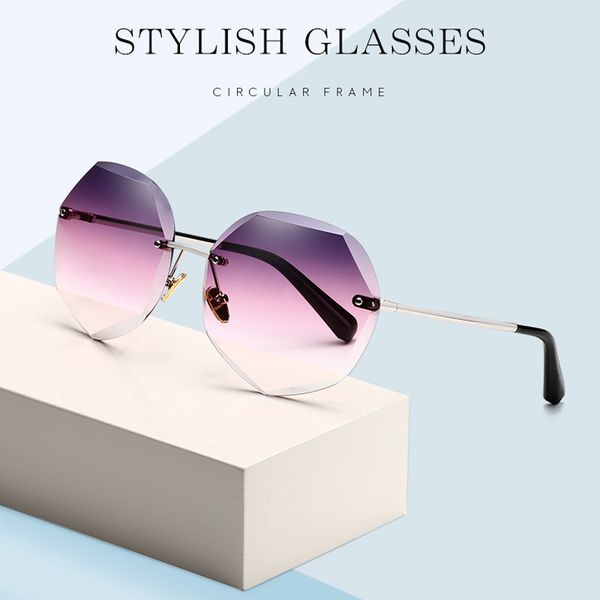 mizho 2020 new design lady round rimless sunglasses women cutting lens vintage ocean sun glasses, White;black
mizho 2020 new design lady round rimless sunglasses women cutting lens vintage ocean sun glasses, White;black
