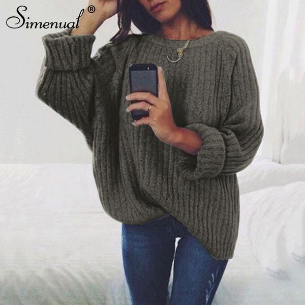 simenual sweaters fashion 2018 women clothing loose casual solid pullovers knitwear autumn winter sweater ladies jumper 7 colors, White;black
simenual sweaters fashion 2018 women clothing loose casual solid pullovers knitwear autumn winter sweater ladies jumper 7 colors, White;black