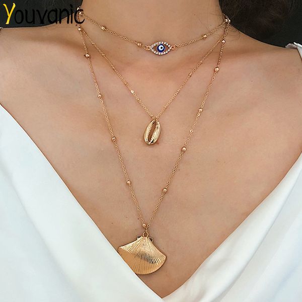 youvanic layered evil eye chain choker necklace for women statement beads shell pendant necklace collier boho beach jewelry 2424, Silver
youvanic layered evil eye chain choker necklace for women statement beads shell pendant necklace collier boho beach jewelry 2424, Silver