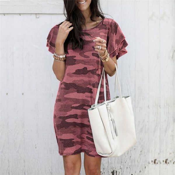 party dresses camouflage dress women short sleeve 2021 summer lotus leaf casual female tshirt mini, White;black
party dresses camouflage dress women short sleeve 2021 summer lotus leaf casual female tshirt mini, White;black