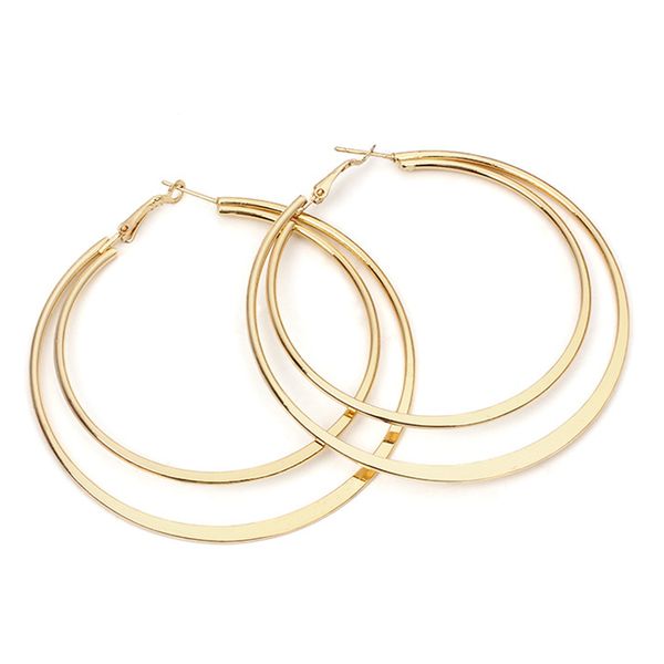 double round hoop earrings for women bohemian jewelry minimalist big geometric circle rings earrings fashion metal wedding, Golden;silver
double round hoop earrings for women bohemian jewelry minimalist big geometric circle rings earrings fashion metal wedding, Golden;silver