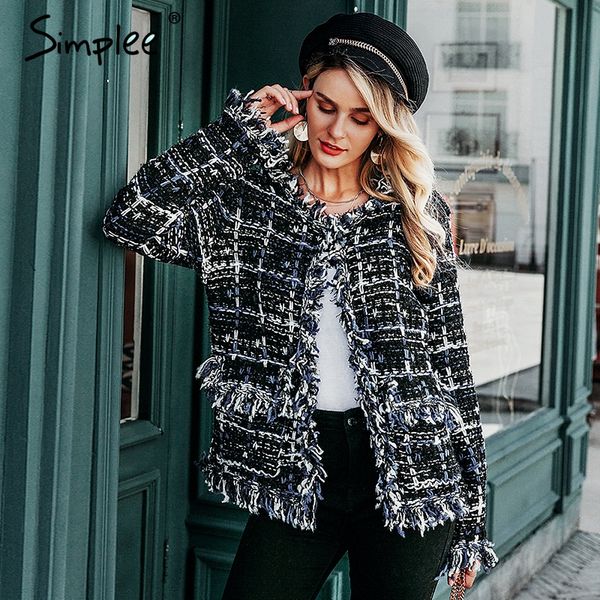 simplee winter plaid knitted women office cardigan coat autumn female warm navy blend blazer vintage tassel jacket outwear mujer, White
simplee winter plaid knitted women office cardigan coat autumn female warm navy blend blazer vintage tassel jacket outwear mujer, White