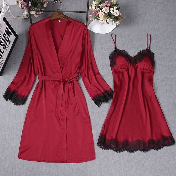 dark red sleep robe kimono sleepwear sets womens 2pcs strap suit casual spring home wear pajamas nightwear bath gown, Black;red
dark red sleep robe kimono sleepwear sets womens 2pcs strap suit casual spring home wear pajamas nightwear bath gown, Black;red