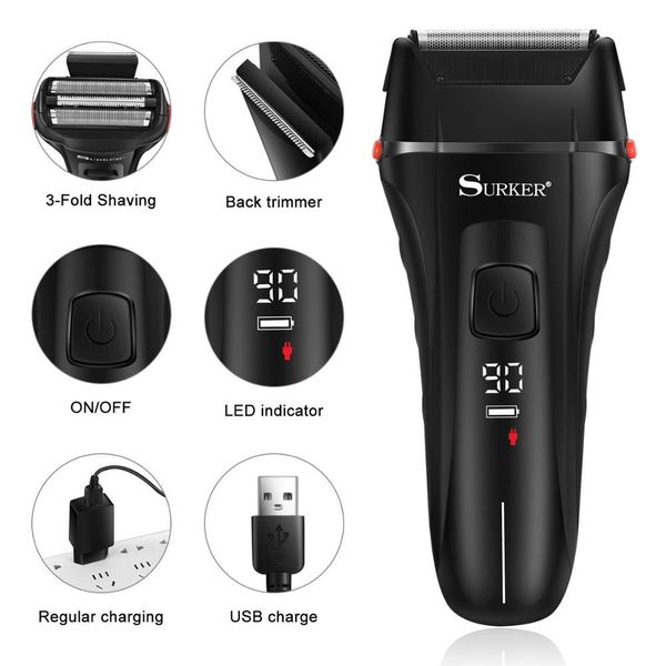 surker electric shaver usb charging electric razor for men triple blade male shaving machine maquina afeitar men gifts
surker electric shaver usb charging electric razor for men triple blade male shaving machine maquina afeitar men gifts