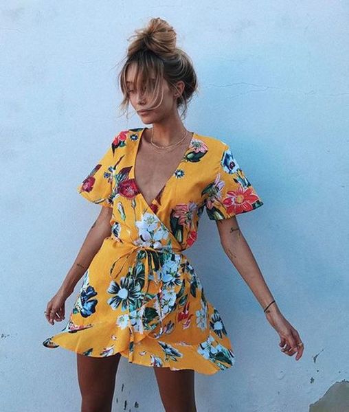 2019 women ladies clubwear deep v neck playsuit bodycon party boho floral printed dress, Black;gray
2019 women ladies clubwear deep v neck playsuit bodycon party boho floral printed dress, Black;gray
