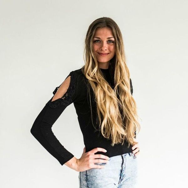 women's womens designer tees clothing autumn and winter long sleeve round neck casual rib t-shirt with lace splicing and shoulder leak, White
women's womens designer tees clothing autumn and winter long sleeve round neck casual rib t-shirt with lace splicing and shoulder leak, White