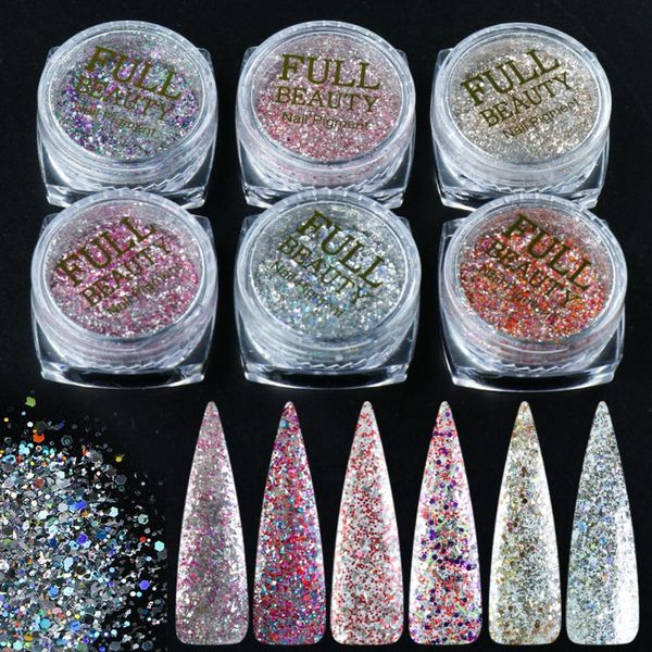 6pcs/set mixed silver glitter powder for nail art decorations sparkly laser paillette flakes holo sequin diy accessory ly1539-17, Silver;gold
6pcs/set mixed silver glitter powder for nail art decorations sparkly laser paillette flakes holo sequin diy accessory ly1539-17, Silver;gold