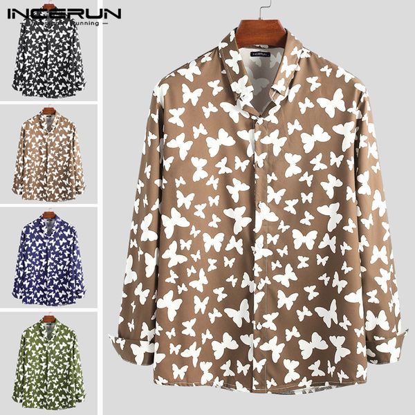 incerun men lapel neck long sleeve shirts chic butterfly printed button down blouse men street style casual brand masculina, White;black
incerun men lapel neck long sleeve shirts chic butterfly printed button down blouse men street style casual brand masculina, White;black