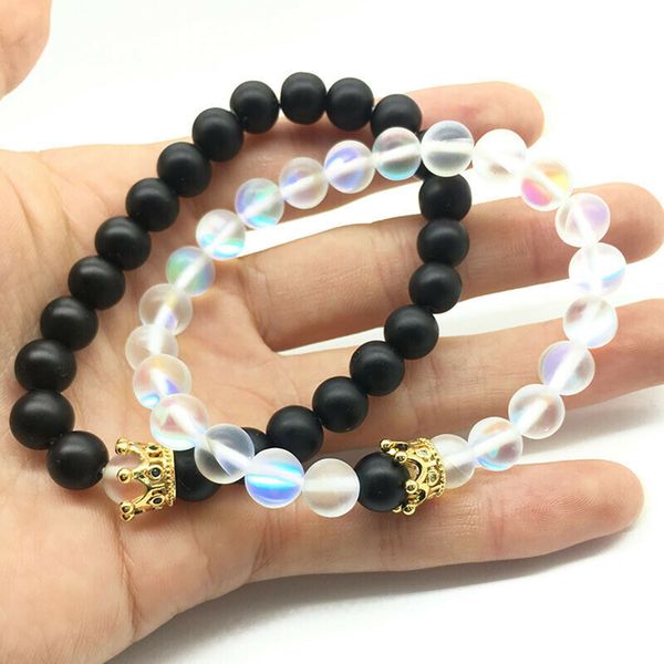 2pcs/set couple bracelets trendy natural labradorite beads bracelet crown bracelets jewelry for women men jewelry, Black
2pcs/set couple bracelets trendy natural labradorite beads bracelet crown bracelets jewelry for women men jewelry, Black