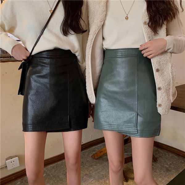 autumn pu leather slim mini skirt womens high waist hip package skirts streetwear irregular small a line jupe femme faldas, Black
autumn pu leather slim mini skirt womens high waist hip package skirts streetwear irregular small a line jupe femme faldas, Black