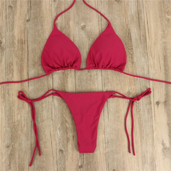 2pcs women summer chic bikini set bra tied side g-string thong beach triangle swimsuit bathing swimming suit candy color
2pcs women summer chic bikini set bra tied side g-string thong beach triangle swimsuit bathing swimming suit candy color