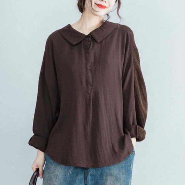 johnature women patchwork shirt 2019 spring now fashion casual turn-down cotton and linen long sleeve loose women shirt, White
johnature women patchwork shirt 2019 spring now fashion casual turn-down cotton and linen long sleeve loose women shirt, White