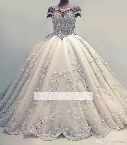 luxurious beaded crystals arabic ball gown princess wedding dresses sheer cap sleeves beadings puffy long wedding bridal gowns bc0019, White
luxurious beaded crystals arabic ball gown princess wedding dresses sheer cap sleeves beadings puffy long wedding bridal gowns bc0019, White