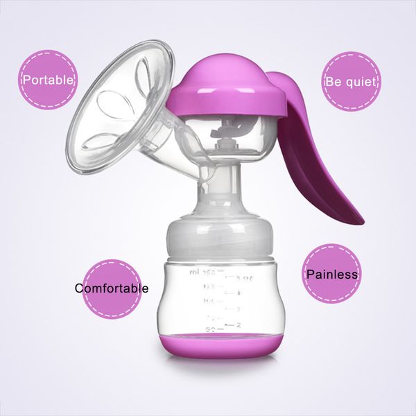 150ml manual power breast pump with suction feeding nipple breastfeeding device, White
150ml manual power breast pump with suction feeding nipple breastfeeding device, White