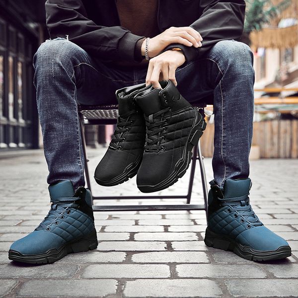newly men lace up high winter warm shoes casual breathable ankle boots for outdoor do99, Black
newly men lace up high winter warm shoes casual breathable ankle boots for outdoor do99, Black