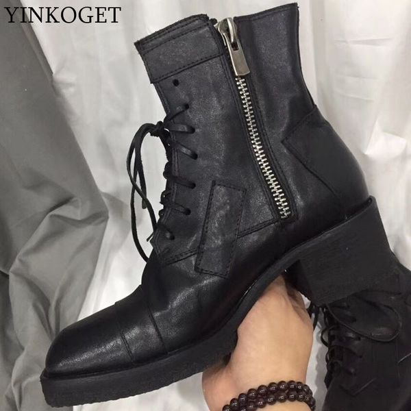 yinkoget genuine leather women lace up high boots ankle motorcycle boots autumn winter leisure girl charming, Black
yinkoget genuine leather women lace up high boots ankle motorcycle boots autumn winter leisure girl charming, Black