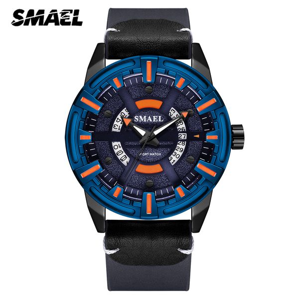 smael mens watches blue leather quartz sport watch men calendar fashion wristwatches male analog clock, Slivery;brown
smael mens watches blue leather quartz sport watch men calendar fashion wristwatches male analog clock, Slivery;brown
