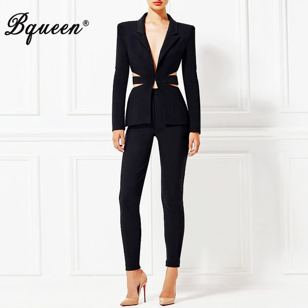 bqueen 2017 новый глубокий v sexy business брючный костюм set пиджаки формальные женщины elegant тощий cut out black backless подиум костюмы, White;black
bqueen 2017 новый глубокий v sexy business брючный костюм set пиджаки формальные женщины elegant тощий cut out black backless подиум костюмы, White;black
