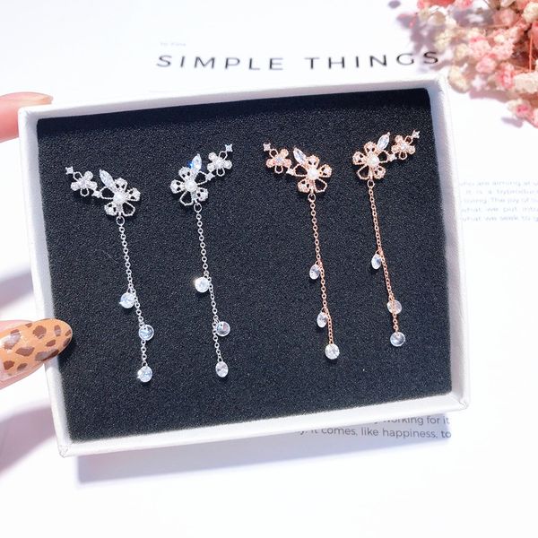 mengjiqiao 2019 korean new delicate ear jewelry metal flower zircon tassel earrings for women fashion jewelry crystal oorbellen, Silver
mengjiqiao 2019 korean new delicate ear jewelry metal flower zircon tassel earrings for women fashion jewelry crystal oorbellen, Silver