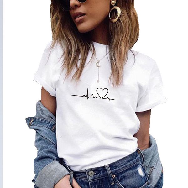 2020 european and american new harajuku women's letter printed love t-shirt, casual t-shirt, summer women's short sleeve european, White
2020 european and american new harajuku women's letter printed love t-shirt, casual t-shirt, summer women's short sleeve european, White