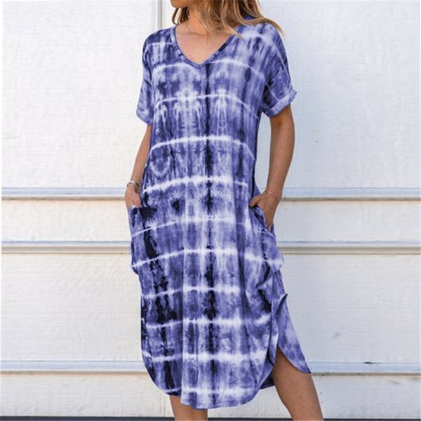 qnpqyx women summer casual dress short sleeve tie-dye print mid long dress v-neck side splited pockets dress big size vestidos dropshipping, Black;gray
qnpqyx women summer casual dress short sleeve tie-dye print mid long dress v-neck side splited pockets dress big size vestidos dropshipping, Black;gray