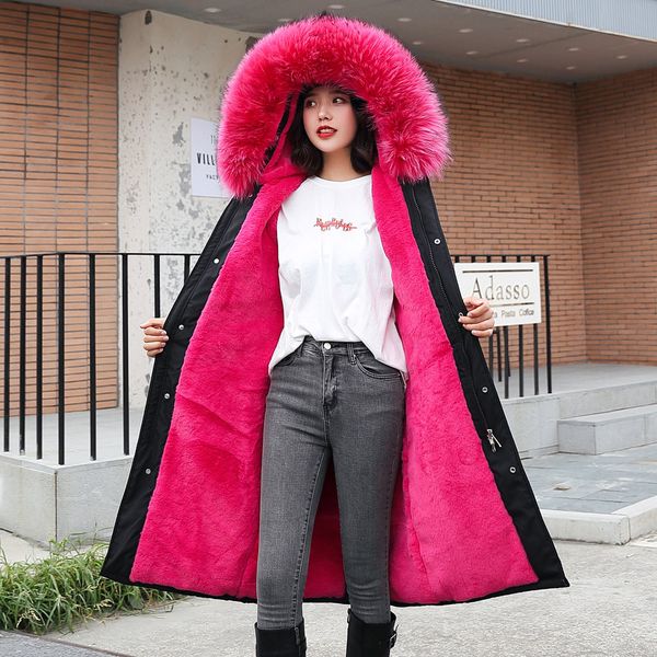 winter cotton jacket women new 2019 faux fur hooded button coats artificial female parka thick cotton padded pocket coats 9.26, Black
winter cotton jacket women new 2019 faux fur hooded button coats artificial female parka thick cotton padded pocket coats 9.26, Black