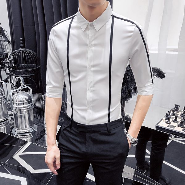 plus size 5xl-s shirt men half sleeve summer 2020 new simple striped shirts for men slim fit streetwear casual blouse homme hot, White;black
plus size 5xl-s shirt men half sleeve summer 2020 new simple striped shirts for men slim fit streetwear casual blouse homme hot, White;black