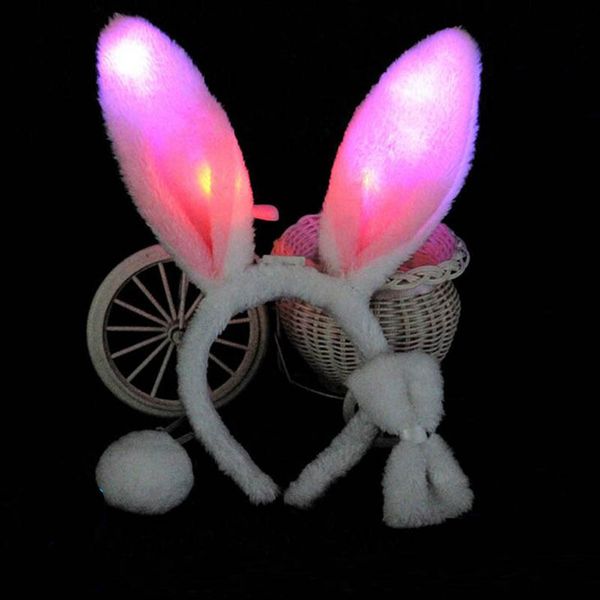light flashing led plush fluffy ears headband tail tie costume accessory cosplay woman girl halloween, Silver
light flashing led plush fluffy ears headband tail tie costume accessory cosplay woman girl halloween, Silver
