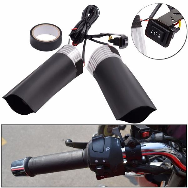 

wupp 1 pair motorcycle handlebar electric motorbike heating handle heated grips handle with adjustable switch temperature