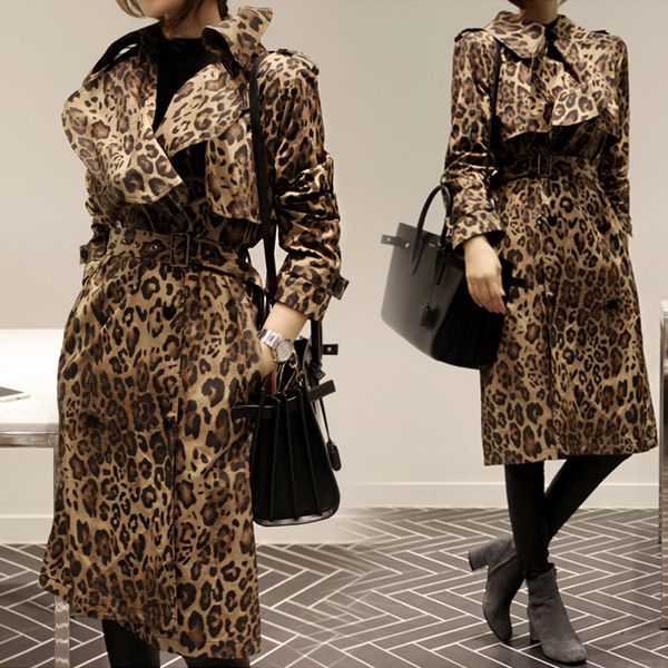 long trench coat women european style spring autumn double row buckle leopard print windbreaker lady chic coat windproof trench, Tan;black
long trench coat women european style spring autumn double row buckle leopard print windbreaker lady chic coat windproof trench, Tan;black