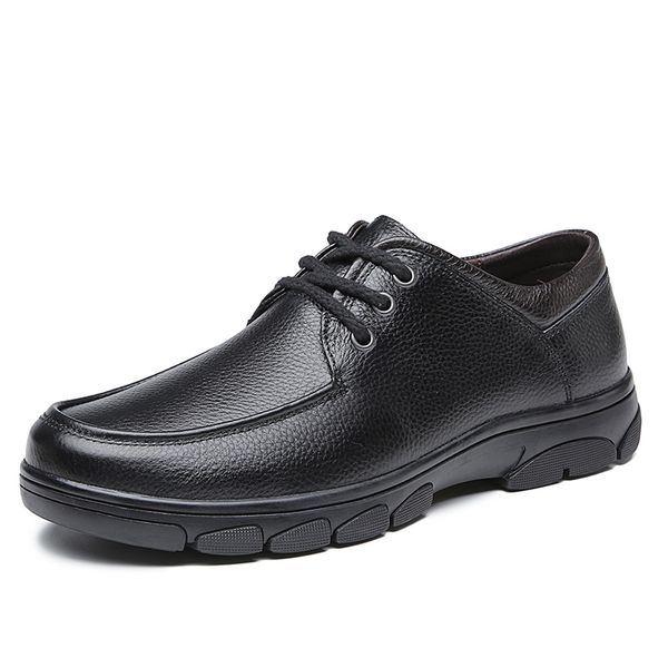 2019 spring and autumn leather classic lace-up men's shoes comfortable new business shoes plus velvet warm leather, Black
2019 spring and autumn leather classic lace-up men's shoes comfortable new business shoes plus velvet warm leather, Black