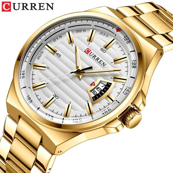 curren men watches men's fashion stainless steel quartz watch male business date analog clock gift relogio masculino, Slivery;brown
curren men watches men's fashion stainless steel quartz watch male business date analog clock gift relogio masculino, Slivery;brown