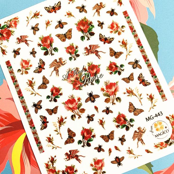 mg-443 angel rose garden 3d nail art sticker nail decal stamping export japan designs rhinestones decorations, Black
mg-443 angel rose garden 3d nail art sticker nail decal stamping export japan designs rhinestones decorations, Black