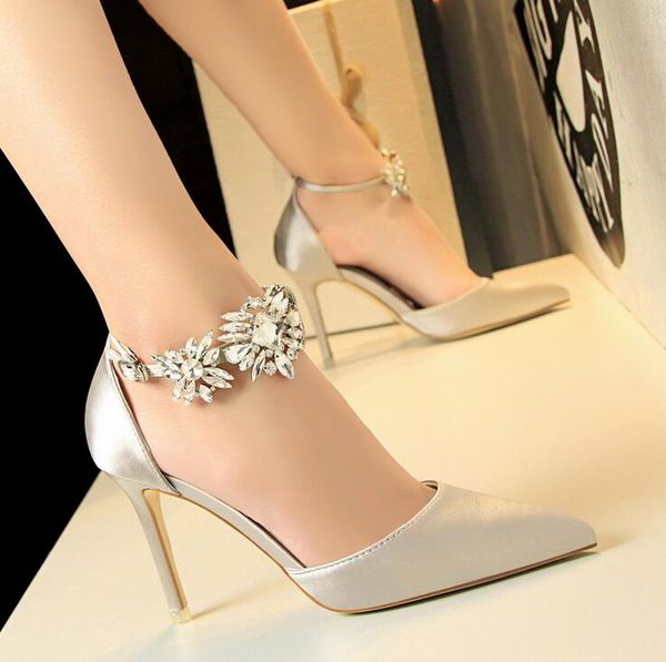 women shoes high heels women's shoes thin heels high silk hollow shallow mouth pointed water drill one word sandals, Black
women shoes high heels women's shoes thin heels high silk hollow shallow mouth pointed water drill one word sandals, Black