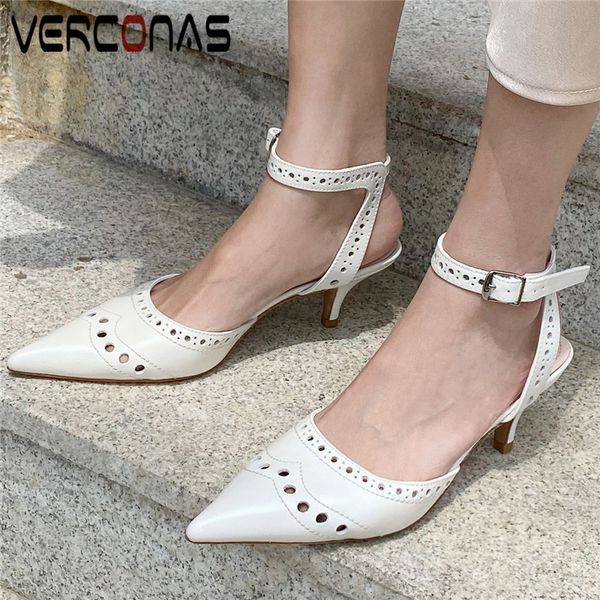 verconas women popular thin heels high heels sandals pointed toe working shoes genuine leather summer shoes woman, Black
verconas women popular thin heels high heels sandals pointed toe working shoes genuine leather summer shoes woman, Black