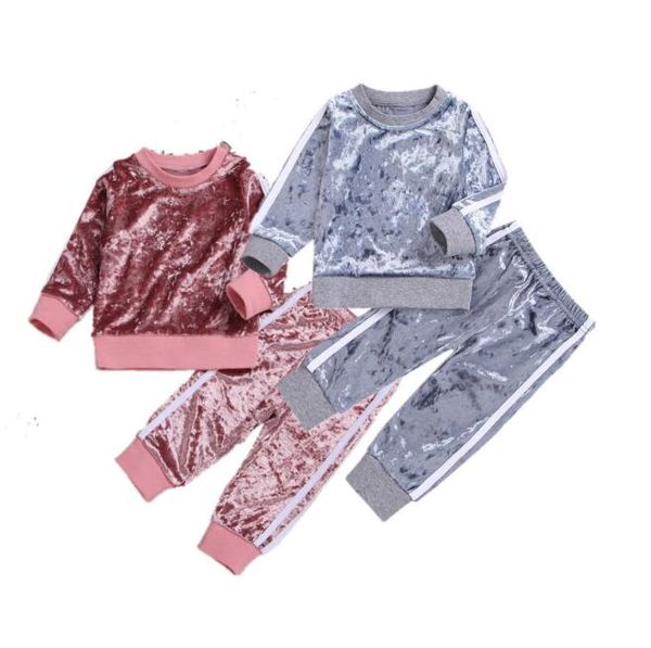 2018 kid baby boys girls sports striped velvet suit autumn spring outfits set pinik gray colors by0667, White
2018 kid baby boys girls sports striped velvet suit autumn spring outfits set pinik gray colors by0667, White