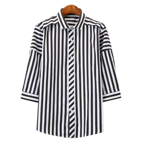 short-sleeved shirt summer large size casual shirt seven-point sleeve fashion large size men's, White;black
short-sleeved shirt summer large size casual shirt seven-point sleeve fashion large size men's, White;black