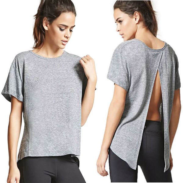 european and american solid color loose short-sleeved backless womens bottoming shirt round neck casual t-shirt women, White
european and american solid color loose short-sleeved backless womens bottoming shirt round neck casual t-shirt women, White