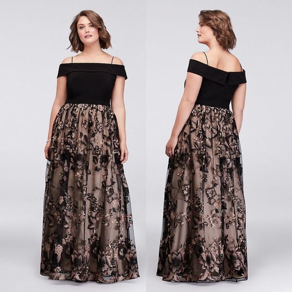 charming lace plus size prom dresses off the shoulder neck evening gown floor length a line formal dress, Black
charming lace plus size prom dresses off the shoulder neck evening gown floor length a line formal dress, Black