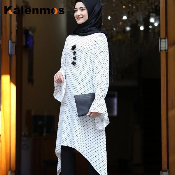 kalenmos muslim kaftan abaya dresses women summer print dots hijab long blouse flare sleeve asymmetry hem islamic vestidos, Red
kalenmos muslim kaftan abaya dresses women summer print dots hijab long blouse flare sleeve asymmetry hem islamic vestidos, Red