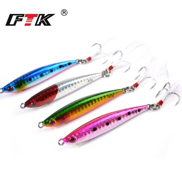 ftk fishing lure 1pc 4colors weight 20g/40g/60g metal jigging glowing hard bait sinking spoon hooks lure fishing tackle
ftk fishing lure 1pc 4colors weight 20g/40g/60g metal jigging glowing hard bait sinking spoon hooks lure fishing tackle